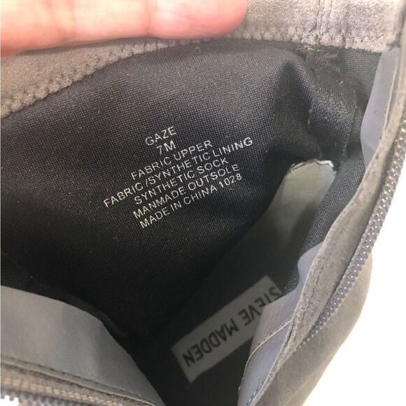 STEVE MADDEN Boots Women's Size 7 M Gray Gaze Faux Suede Ankle Booties NWT - Picture 6 of 9